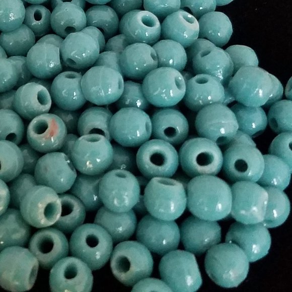 108+ Turquoise & Green Ceramic BEADS LOT Round 6 mm NEW bundle set - Picture 4 of 8